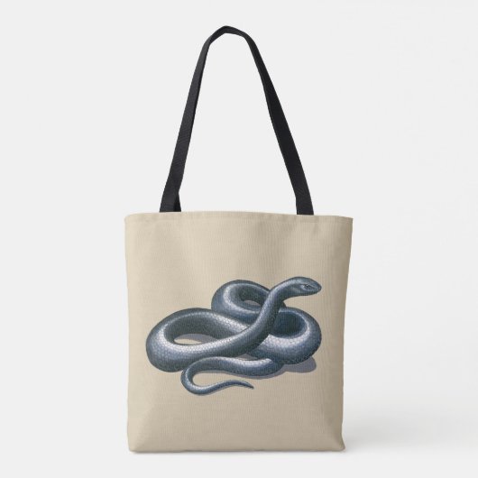 Tote Bag Art serpent de l'Est de l'Indigo (Dos)