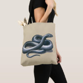 Tote Bag Art serpent de l'Est de l'Indigo (De près)