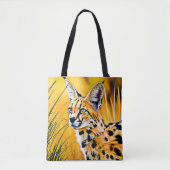 Tote Bag Art Serval Africain (Devant)