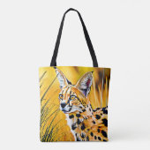 Tote Bag Art Serval Africain (Dos)