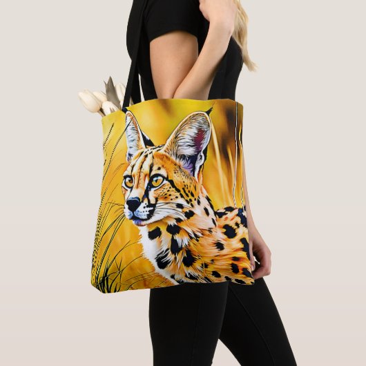Tote Bag Art Serval Africain (De près)