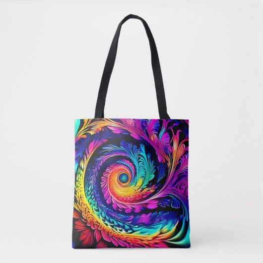 Tote Bag Art Spiral Psychédélique Coloré (Devant)