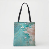 Tote Bag Art topographique océanique abstrait (Devant)