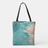 Tote Bag Art topographique océanique abstrait (Dos)