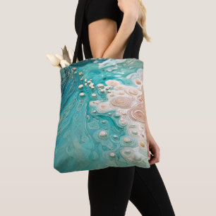 Tote Bag Art topographique océanique abstrait