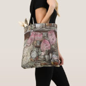 Tote Bag Art unique dessiné à la main Retro (De près)