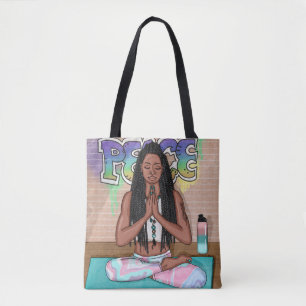 Tote Bag Art urbain Jolie femme faisant la méditation