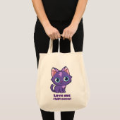 Tote Bag Art vectoriel de chat Anime Violet (Devant (produit))