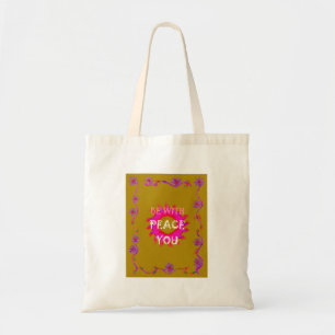 Tote Bag Art vectoriel inspirant pour la paix avec vous
