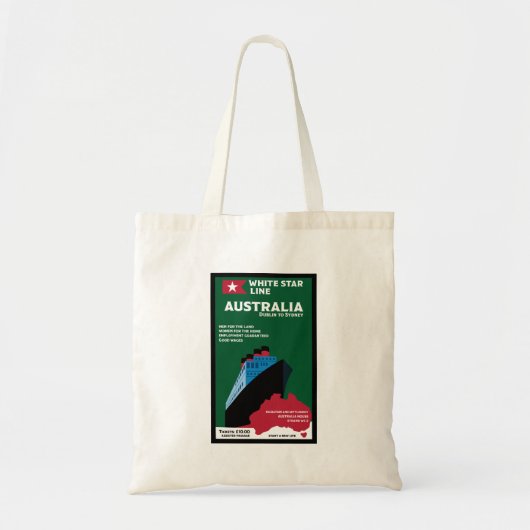 Tote Bag Art Vintage de l'immigration australienne (Devant)