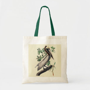 Tote Bag Art Vintage d'Oiseau Marin Côtier Pélican Brun d'A