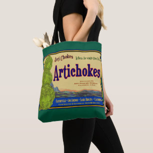 Tote Bag Artichauts Vintage Crate Lable Art