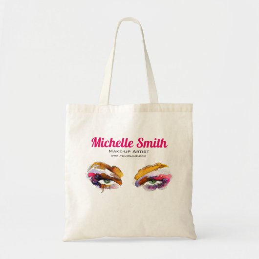 Tote Bag Artiste branché de maquillage oculaire aquarelle d (Devant)