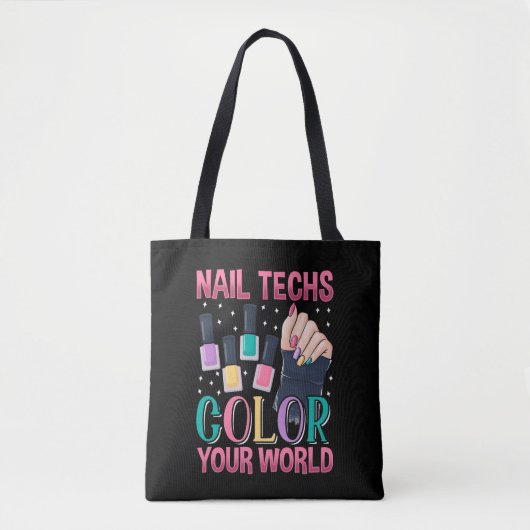 Tote Bag Artiste de manucure des clous colorés (Devant)