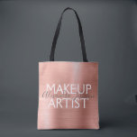 Tote Bag Artiste de maquillage métallique brossé rose et Ro<br><div class="desc">Blush Pink - Rose Gold Foil maquillage Artiste beauté fournit sac salon de beauté. Le nom et la profession du contact commercial peuvent être changés pour être utilisés pour n'importe quel type d'entreprise. Veuillez contacter le concepteur pour obtenir d'autres articles correspondants.</div>