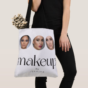 Tote Bag Artiste Maquillage MUA Blanc Élégant 3 Photos