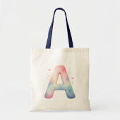 Tote Bag Artistic Initial 'A' - Coupe personnalisée de la c (Devant)