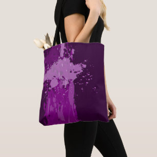Tote Bag Artistique violet peintures Splatter Party cadeau