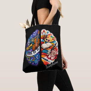 Tote Bag Arts et Musique du Cerveau Créatif Personnalisés N