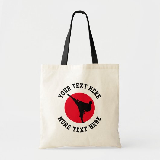Tote Bag Arts martiaux personnalisés karate kick silhouette (Devant)
