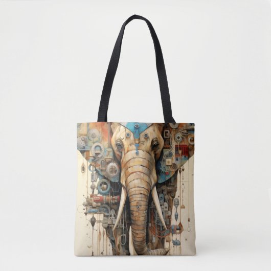 Tote Bag Artsy steampunk éléphant (Devant)