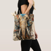 Tote Bag Artsy steampunk éléphant (De près)