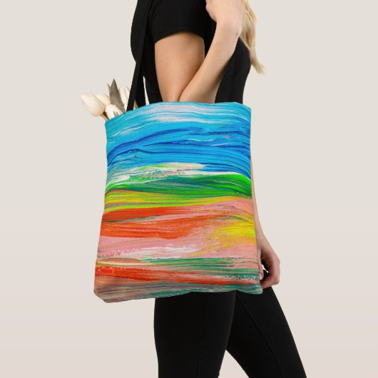 Tote Bag artwork Abstrait coloré d'aquarelle (De près)