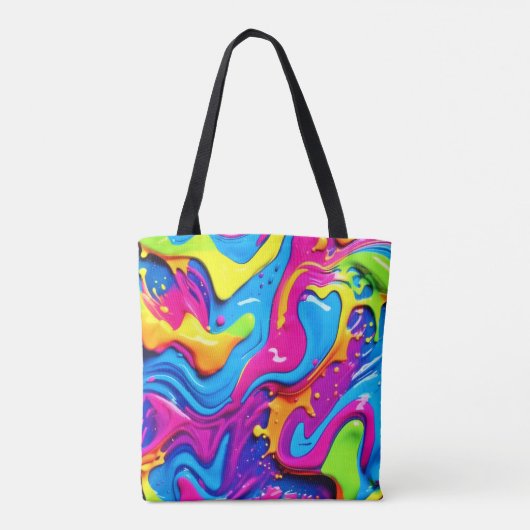 Tote Bag Artwork de Neon Glow Liquid Splated (Dos)