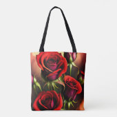 Tote Bag Artwork numérique Fleurs de rose rouge-58567 (Dos)