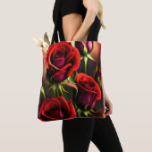 Tote Bag Artwork numérique Fleurs de rose rouge-58567 (De près)