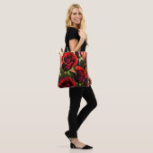 Tote Bag Artwork numérique Fleurs de rose rouge-58567 (Sur le modèle)