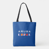 Tote Bag Aruba Maritime Signal Nautique Drapeaux Couleur fo (Dos)
