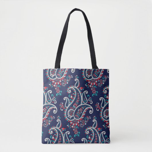 Tote Bag Asian Paisley : Conception Traditionnelle Sans Cou (Devant)
