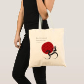 Tote Bag Asiatique Red Sun Yoga & Moderne Zen Calligraphie  (Devant (produit))