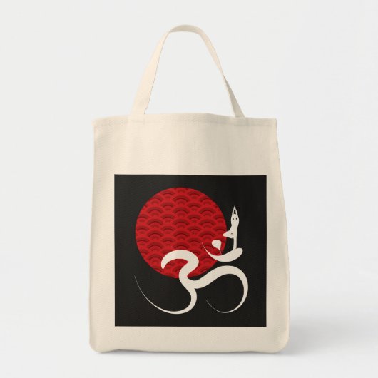 Tote Bag Asiatique Red Sun Yoga & Moderne Zen Calligraphie (Devant)