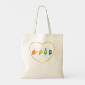 Tote Bag ASL Love American Sign Language Cadfts Sourd Mute  (Dos)