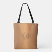 Tote Bag Aspect métallique en cuivre nom de cercle monogram (Dos)