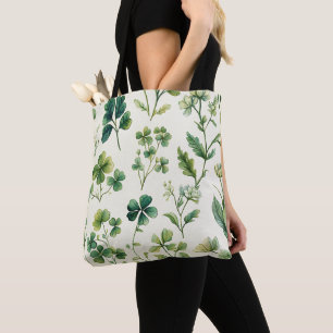 TOTE BAG ASPECT VINTAGE TRÈFLES CELTIQUES IRLANDAIS