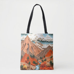 Tote Bag Assemblage 03 : Montagnes Orange