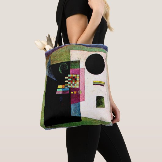 Tote Bag Asserting, peinture abstraite de Kandinsky, (De près)
