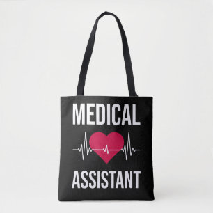 Tote Bag Assistant Médicale Heartbeat Nursing Heart Hospit