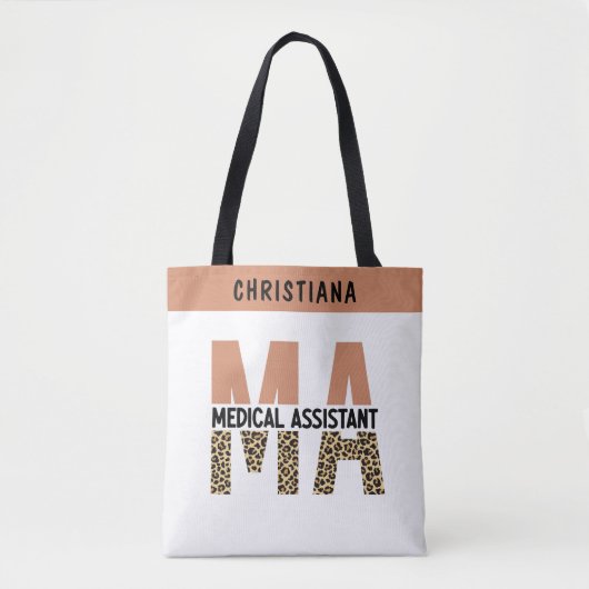Tote Bag Assistant Médicale MA personnalisé Empreinte de lé (Devant)