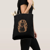 Tote Bag Assistant Sorcière de chat noir Mystical Cute Blac (De près)