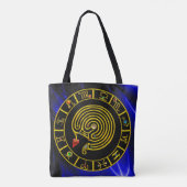 Tote Bag ASTRAL LABYRINTH GOLD ZODIAC CHART Astrologie (Dos)