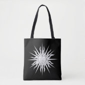Tote Bag Astrologie céleste du Soleil blanc et noir (Devant)