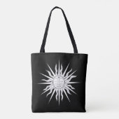 Tote Bag Astrologie céleste du Soleil blanc et noir (Dos)