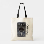 Tote Bag Astrologie Zodiaque foncée : Cancer Noir Nom Argen (Dos)