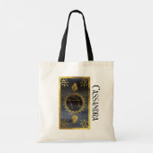 Tote Bag Astrologie Zodiaque foncée : Libra Black Gold Nom (Dos)