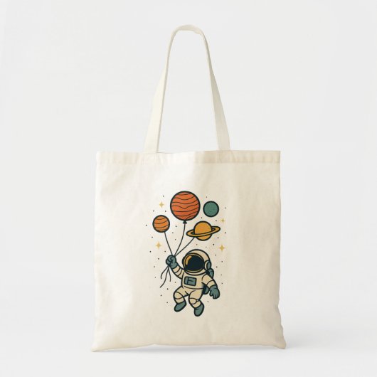 Tote Bag Astronaut avec des ballons planètes - Espace lunai (Devant)