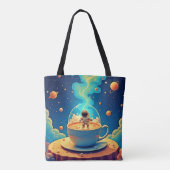 Tote Bag Astronaut Coffee Space Art (Dos)